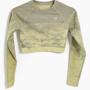 Gymshark Seamless Cropped Long Sleeve Top Size Small